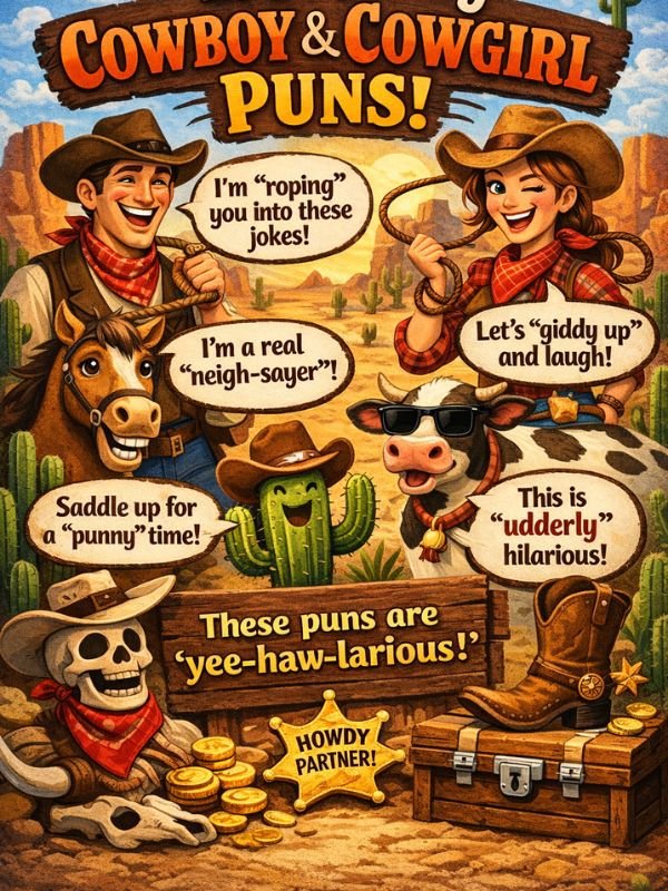 Funny Cowgirl Cowboy Puns