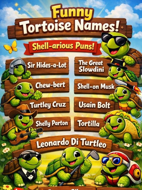 Funny Tortoise Names Puns