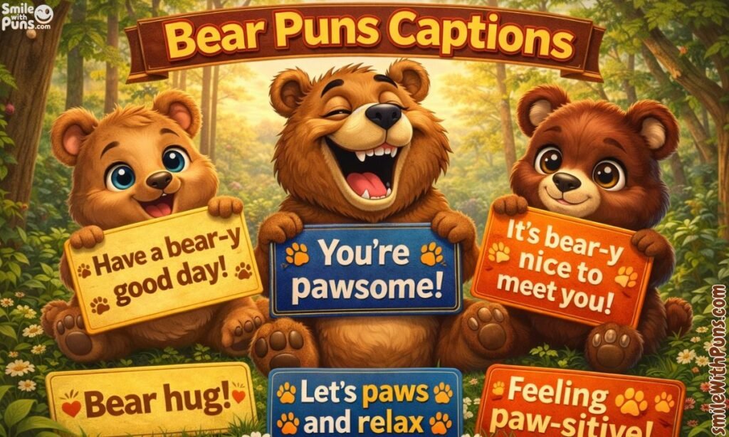 Bear puns captions