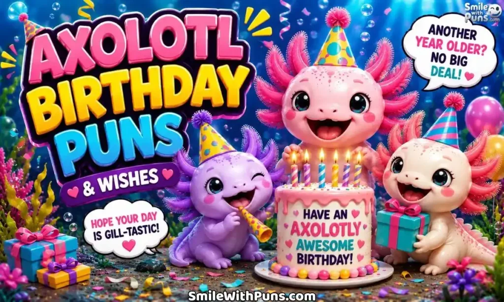 Axolotl Birthday Puns & Wishes