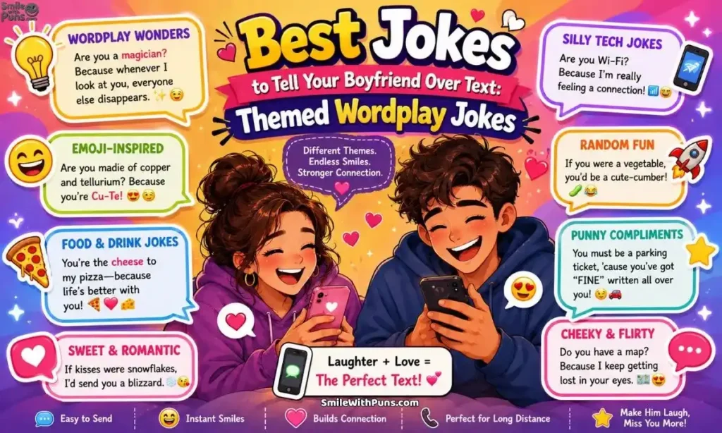 Best Jokes to Tell Your Boyfriend Over Text Themed Wordplay Jokes