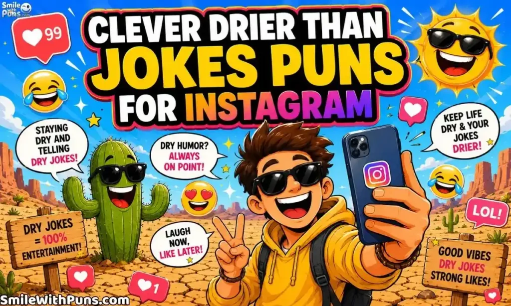 Clever Drier Than Jokes Puns for Instagram