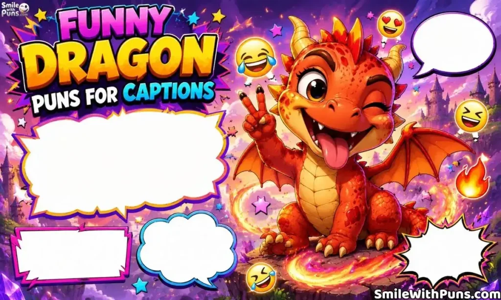 Funny Dragon Puns Captions