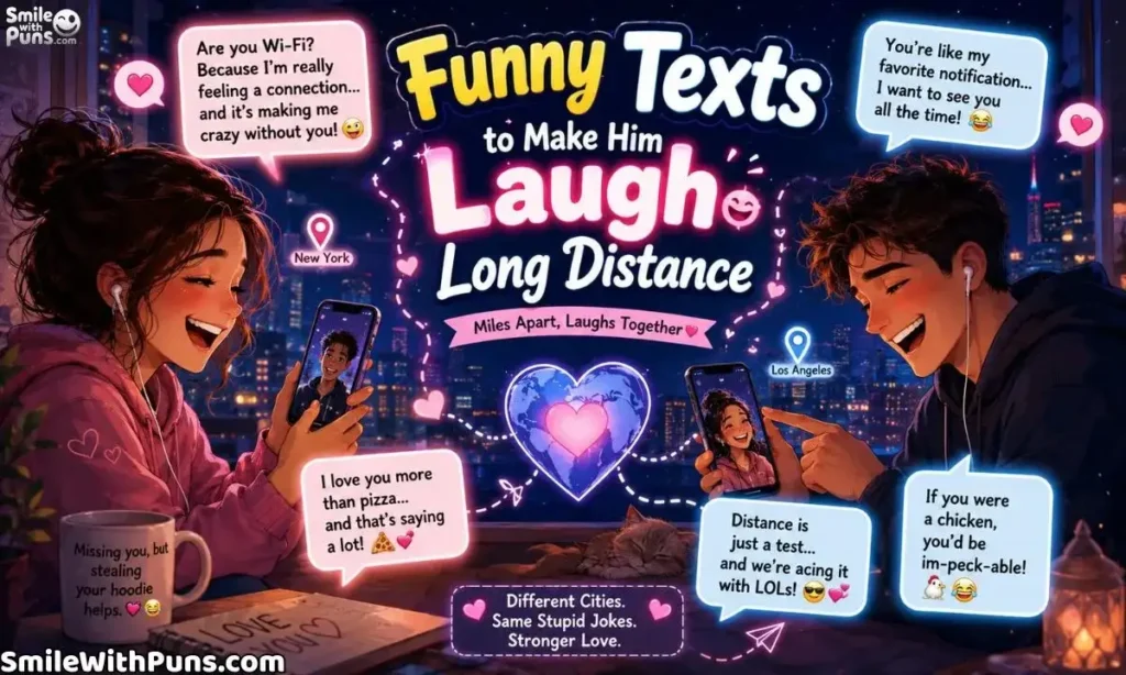 Funny Texts to Make Him Laugh Long Distance