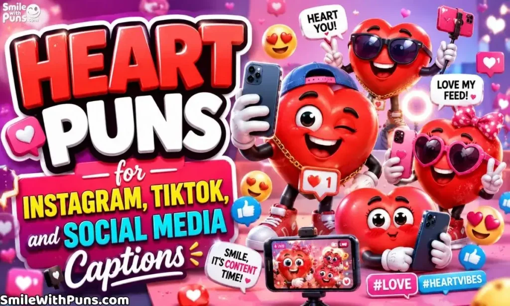Heart Puns for Instagram, TikTok, and Social Media Captions