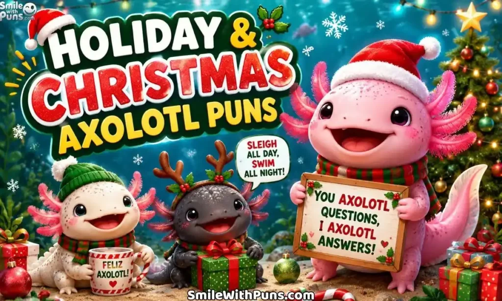 Holiday & Christmas Axolotl Puns