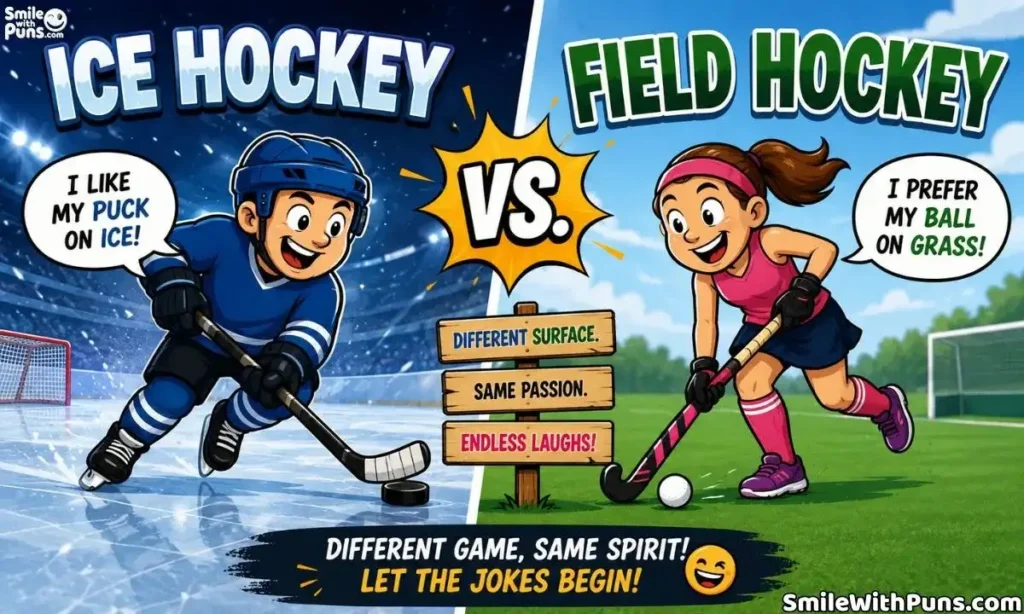 Ice Hockey vs. Field Hockey Jokes and Puns