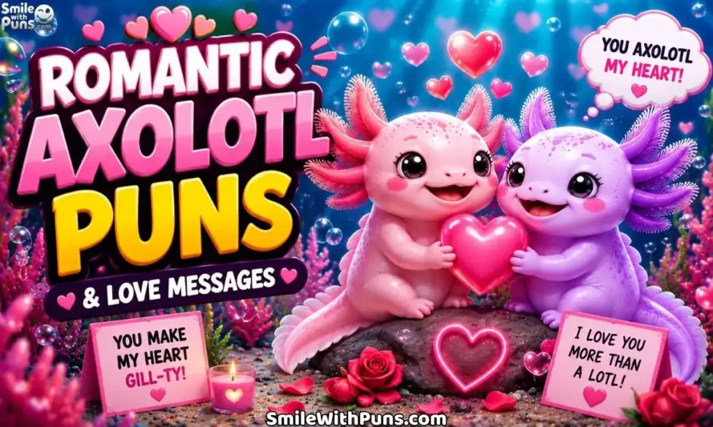 Romantic Axolotl Puns & Love Messages