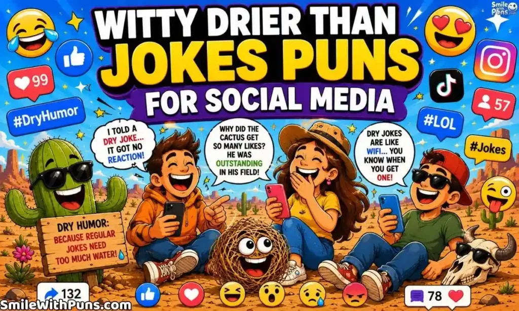 Witty Drier Than Jokes Puns for Social Media