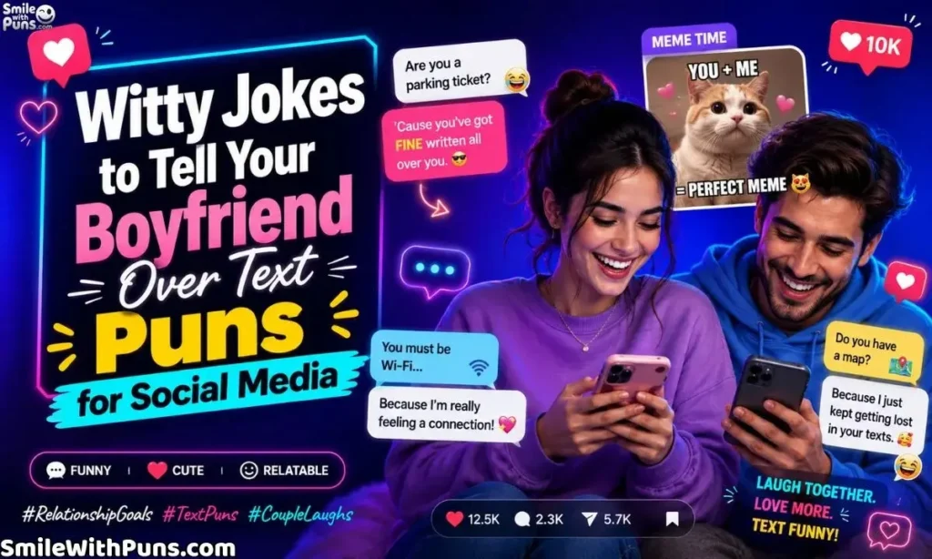 Witty Jokes to Tell Your Boyfriend Over Text Puns for Social Media
